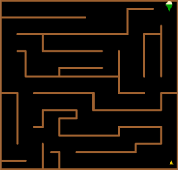 Level 1 — an empty maze with a single TriForce piece in the bottom-right corner